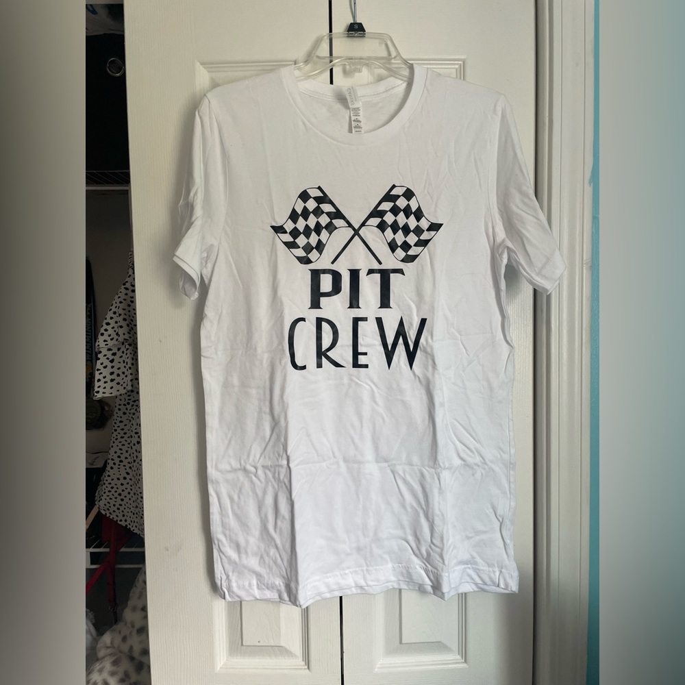 Pit Crew Tshirt Adult Medium White